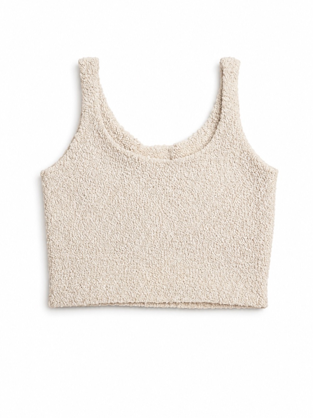 SKIMS Cozy Knit Crop Tank Taupe Plush Lounge Top L/XL